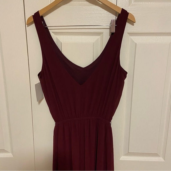 Show Me Your Mumu NWT Kendall Maxi Chiffon Formal Gown Bridesmaid Dress Burgundy - Picture 9 of 9